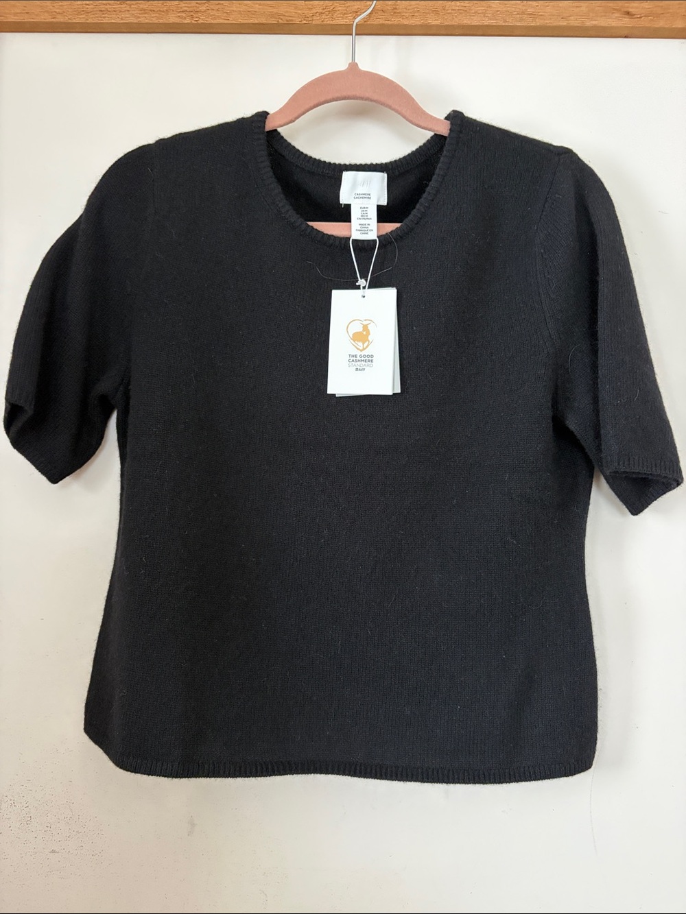 H&M Premium Black CASHMERE T-SHIRT
